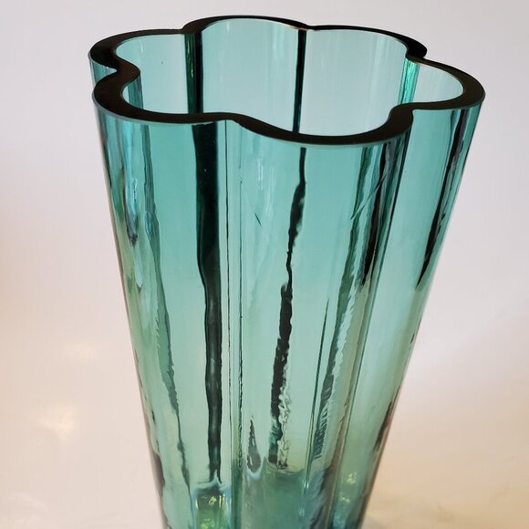 Vintage Green Dansk Vase Jens Quistgaard Finland Scalloped Design